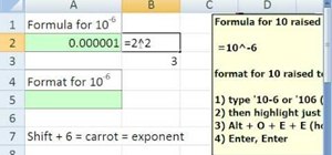 make exponent in excel for mac